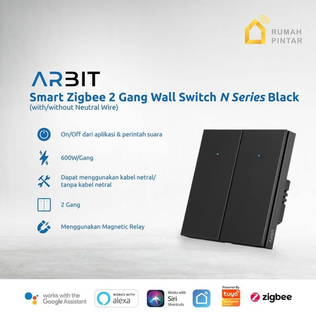 ARBIT Zigbee Wall Switch N Series (2 Gang)