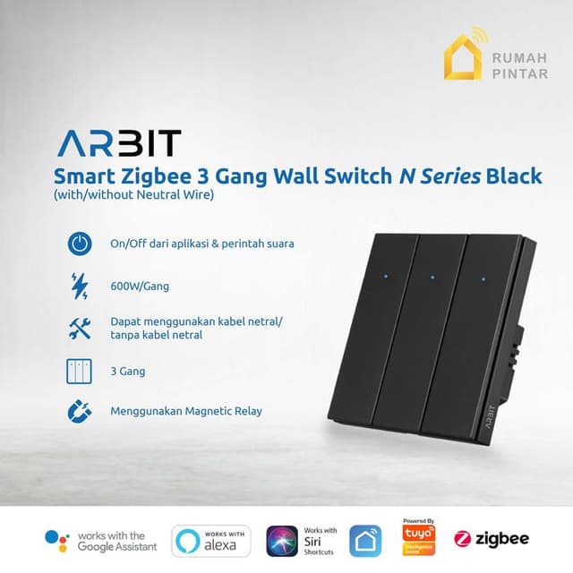 ARBIT Zigbee Wall Switch N Series (3 Gang)