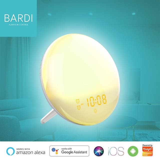 BARDI Smart Home Wake Up Light Lampu Meja Jam Digital