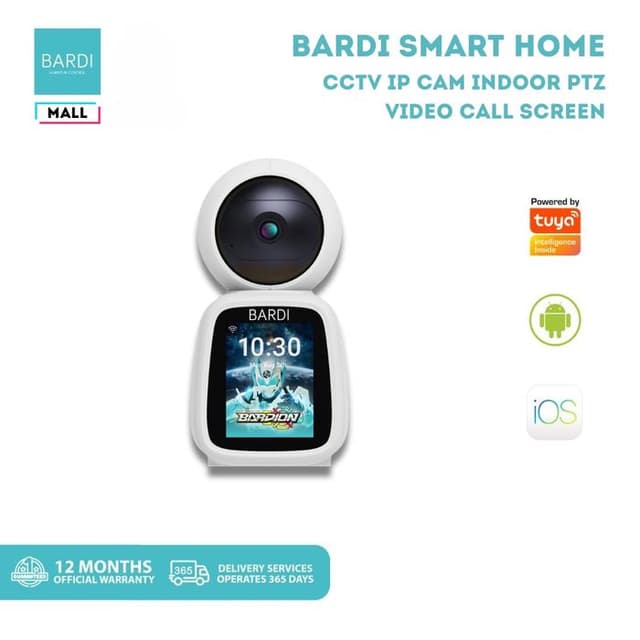 BARDI Smart IP Camera PTZ Indoor with Video Call Screen