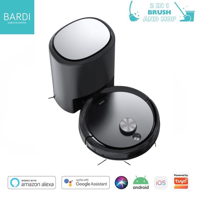 BARDI Smart Vacuum Robot with Station 2 in 1 Brush dan Mop