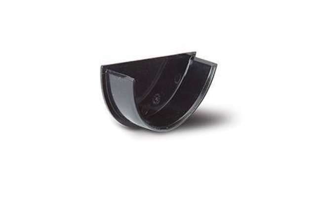 112mm Half Round Gutter Stop End Int Black