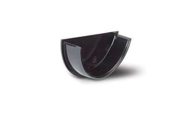 112mm Half Round Gutter Stop End Int Black
