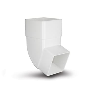 65mm Square Downpipe Offset Bend 112.5 Degree White